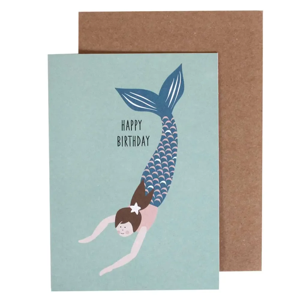 Ava & yves congratulations folding card mermaid