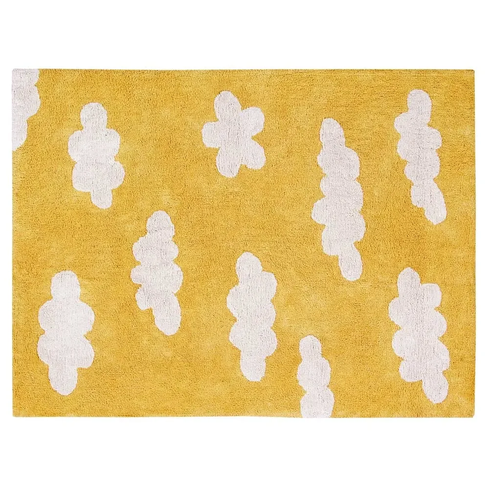 "Lorena Canals carpet clouds mustard yellow image"