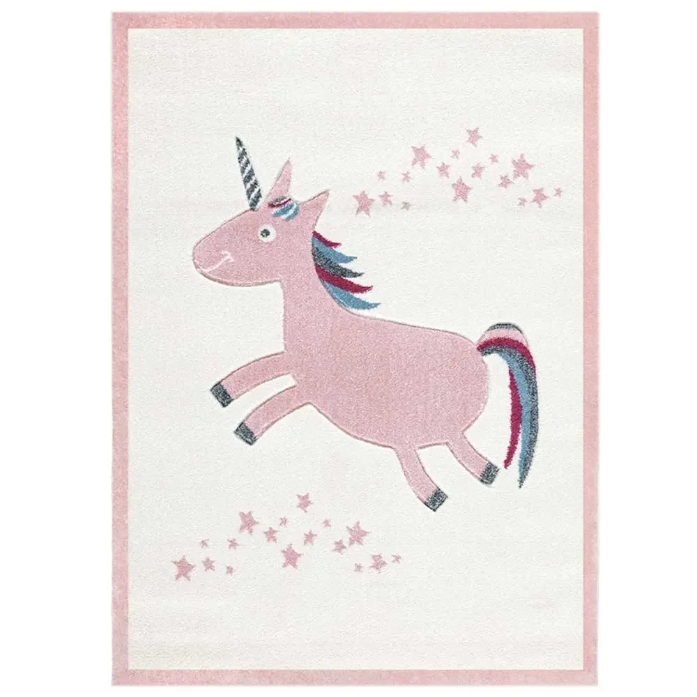 "Livone children's carpet unicorn pink cream, Size: 120 x 180 cm image"
