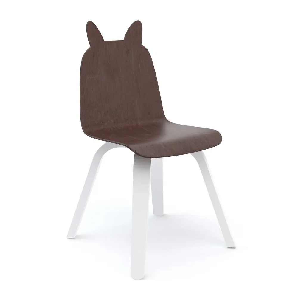 "Oeuf children's chair hare walnut with white image"