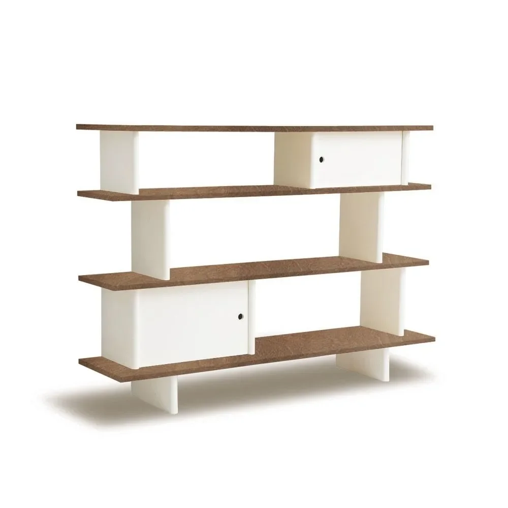"Oeuf bookshelf walnut white image"