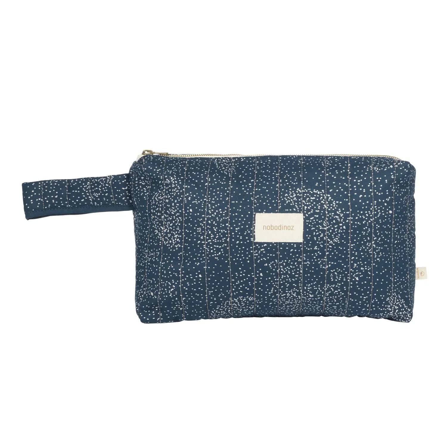 Nobodinoz STORIES Cosmetic bag, toiletry bag, 30 x 18 x 7 cm, color: Goldbubble/Nightblue