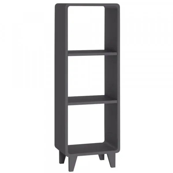 Laurette narrow bookshelf millfeuille, Color: Charbon