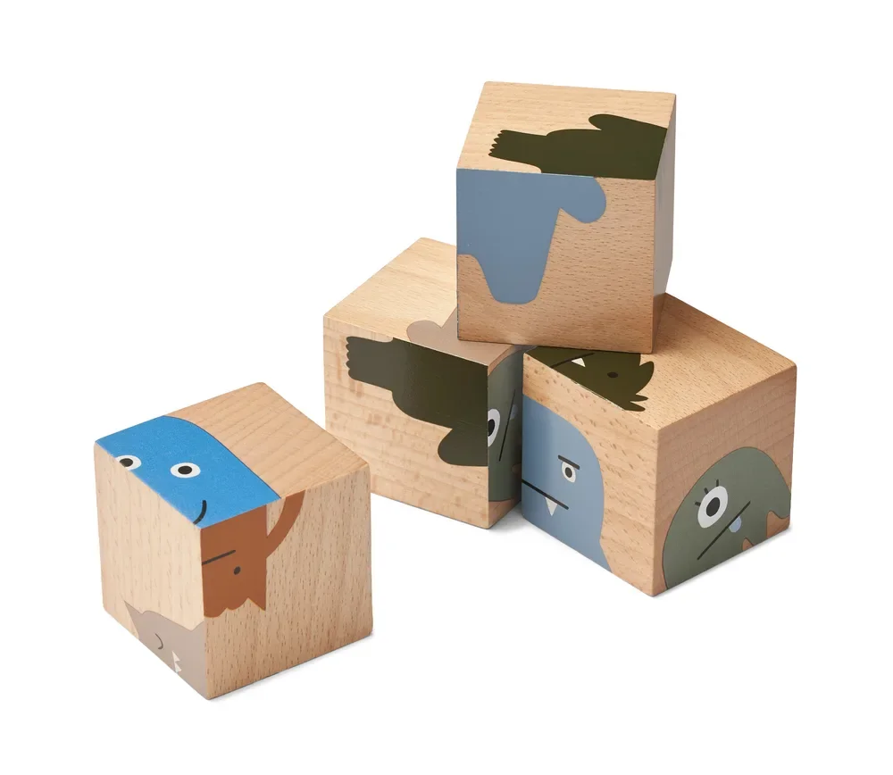 Liewood Puzzle, Wooden Puzzle, Wooden Cubes - Aage, Color: Vehicle / Nature
