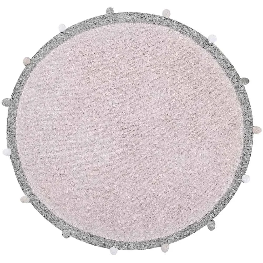 "Lorena Canals carpet round cotton bubbly pink image"