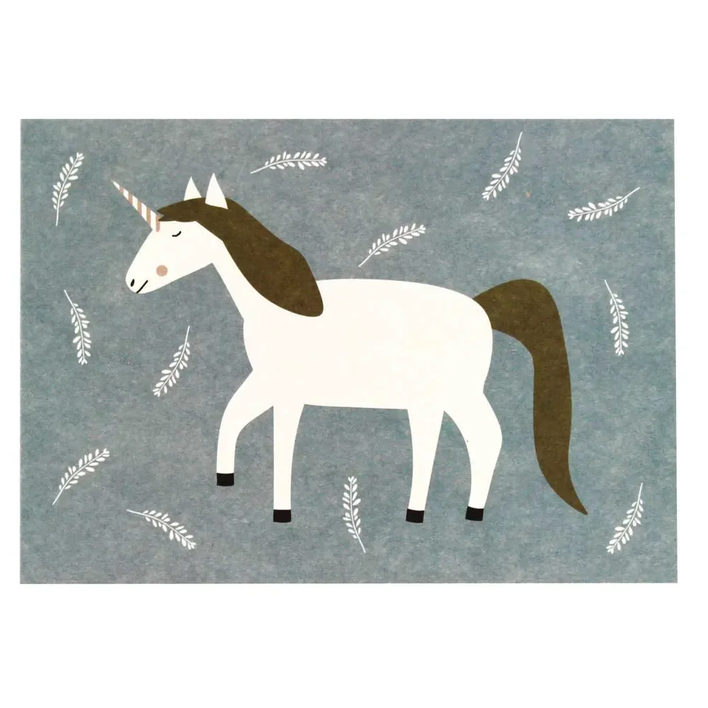 Ava & Yves Postcard Einhorn white