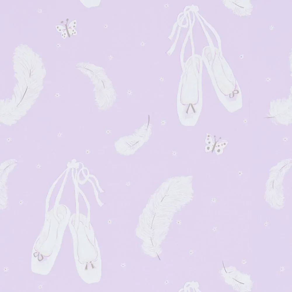"Little Sanderson Abracazoo Wallpaper Ballet Shoes Lavender image"
