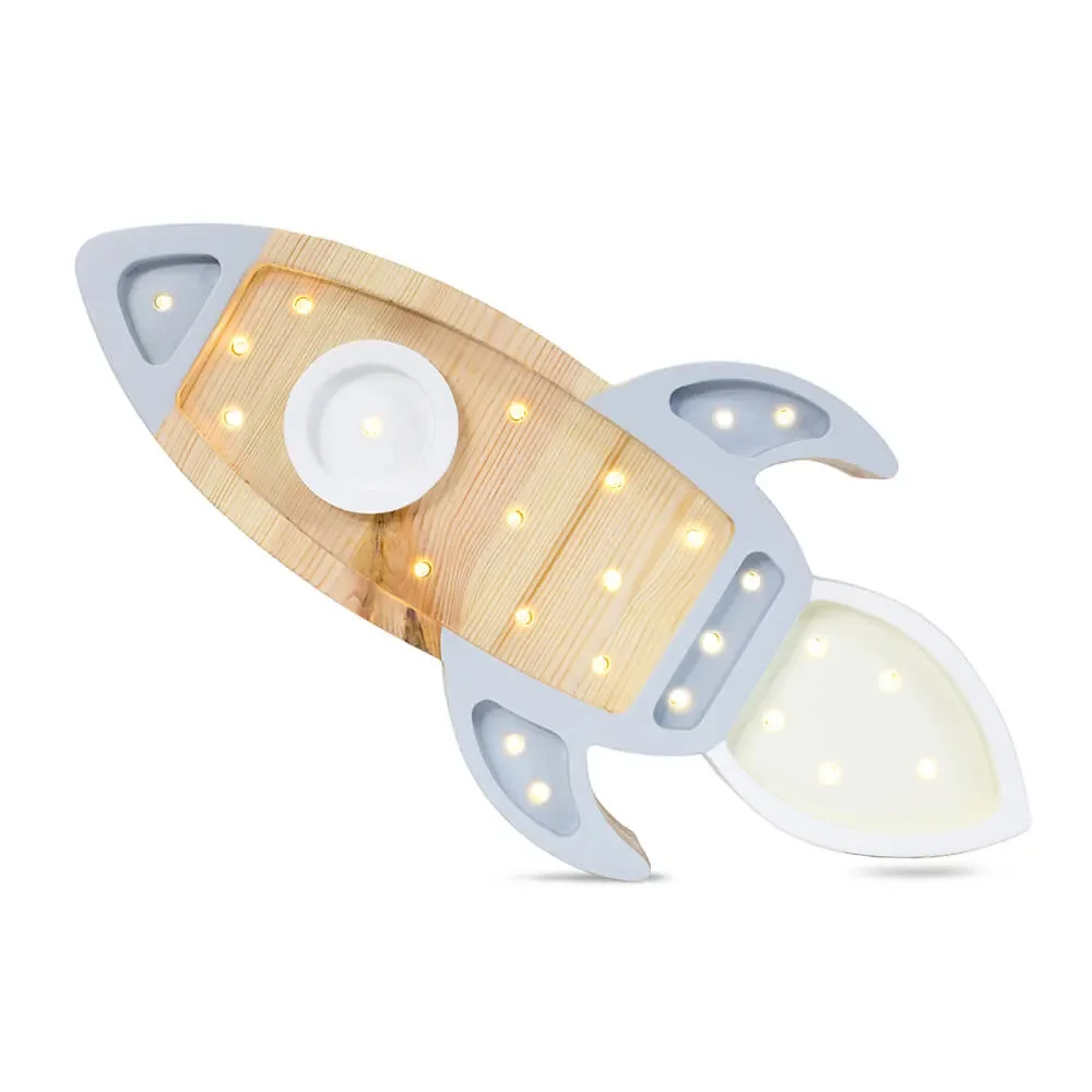 "Little Lights LED decorative children's lamp rocket gray image"