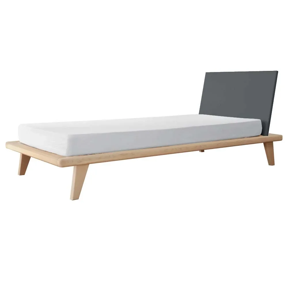 "Laurette Cot Zen 100 x 200, Color of the surfaces: Charbon image"