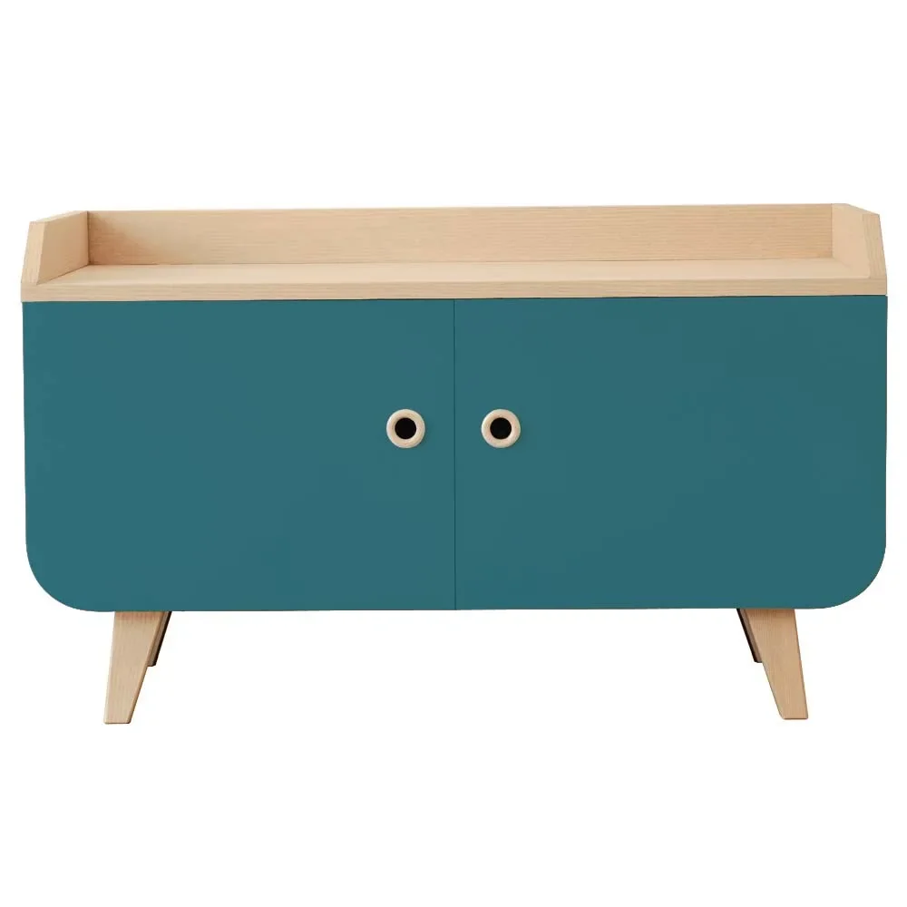 Laurette sideboard zen, Color of the surfaces: Bleue Canard