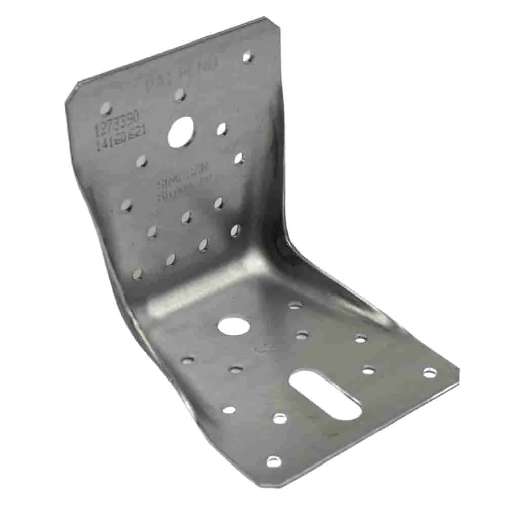 Angle connector 100 x 100 x 90 x 2 mm with rib