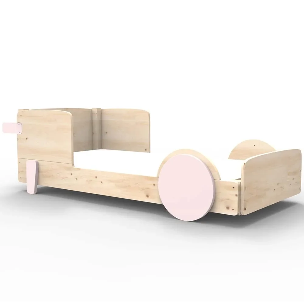"Mathy by Bol's single bed "Discovery", Color elements: Powder pink image"
