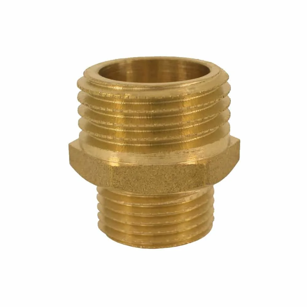 "Brass Reducing Nipple, 1" x 1 1/2" Threaded Pipe Fitting image"