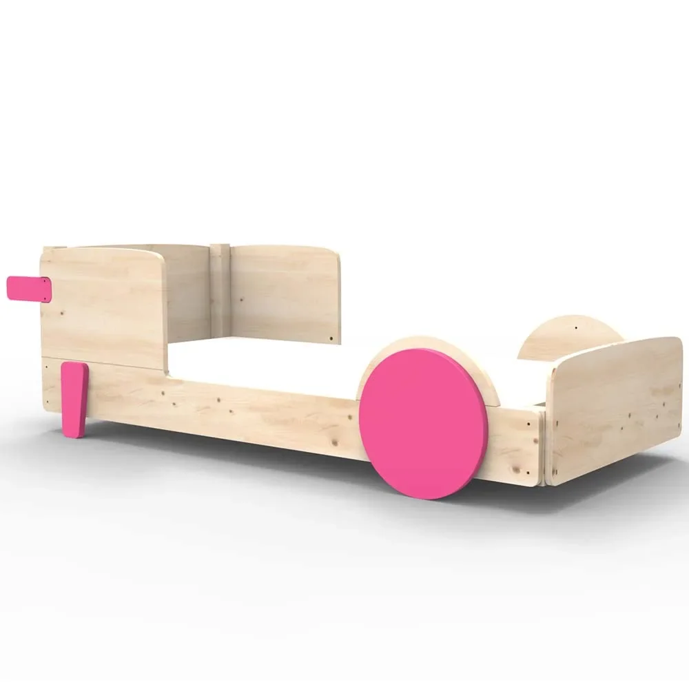 "Mathy by Bol's single bed "Discovery", Color elements: Summer pink image"
