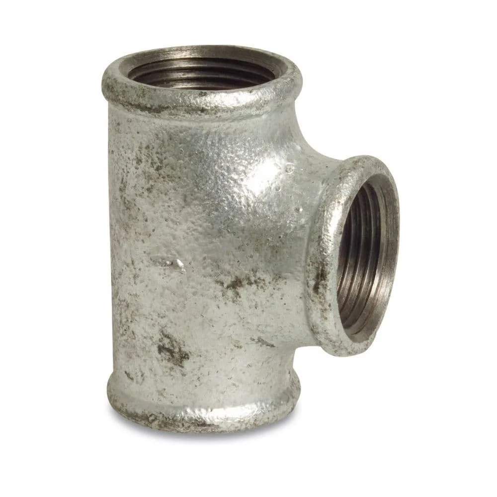 "Malleable Iron Tee, 2 Inch Threaded Tee Fitting, Galvanized Pipe Fittings image"