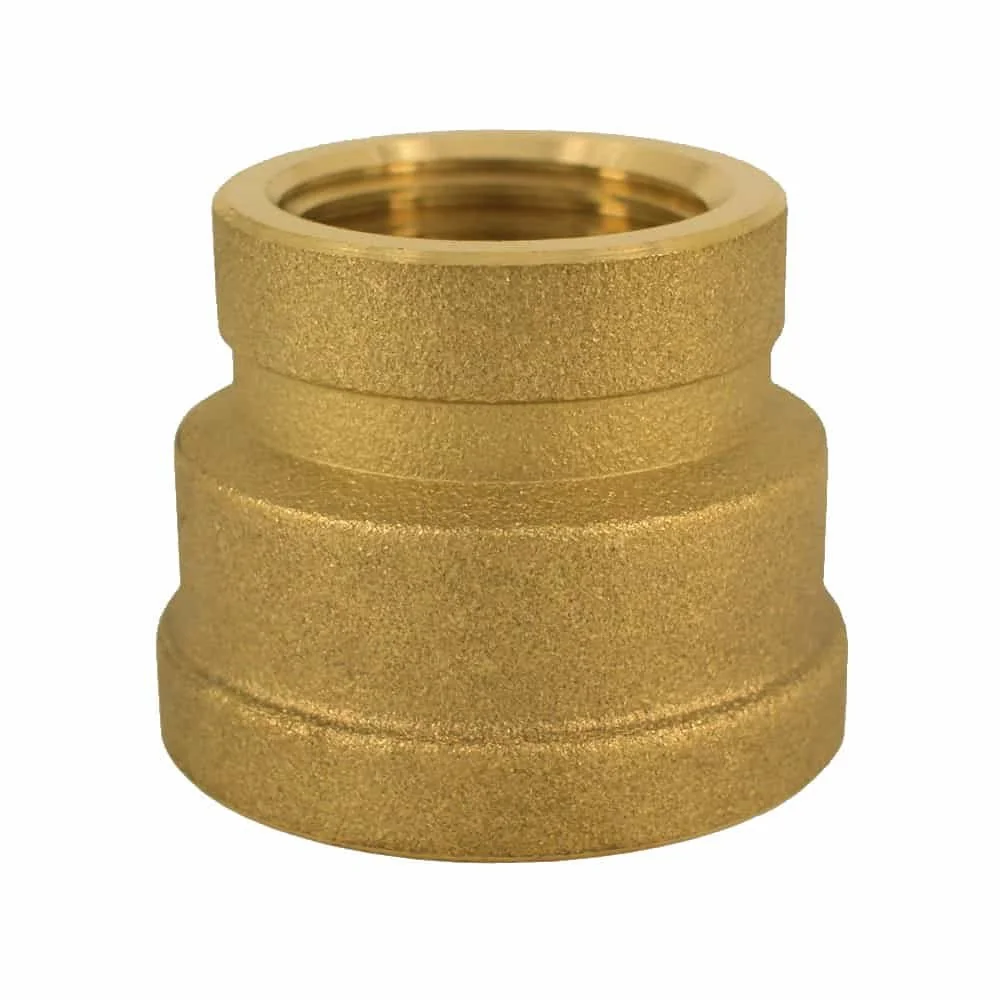 "Brass Reducing Coupling, 2" to 1 1/2" Threaded Fitting image"