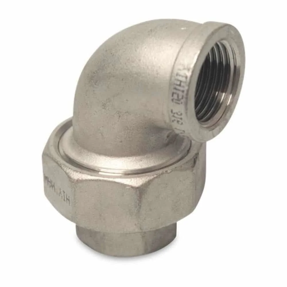"Threaded Fitting Stainless Steel Elbow Union 90° 1 1/2" IG Type Conical image"