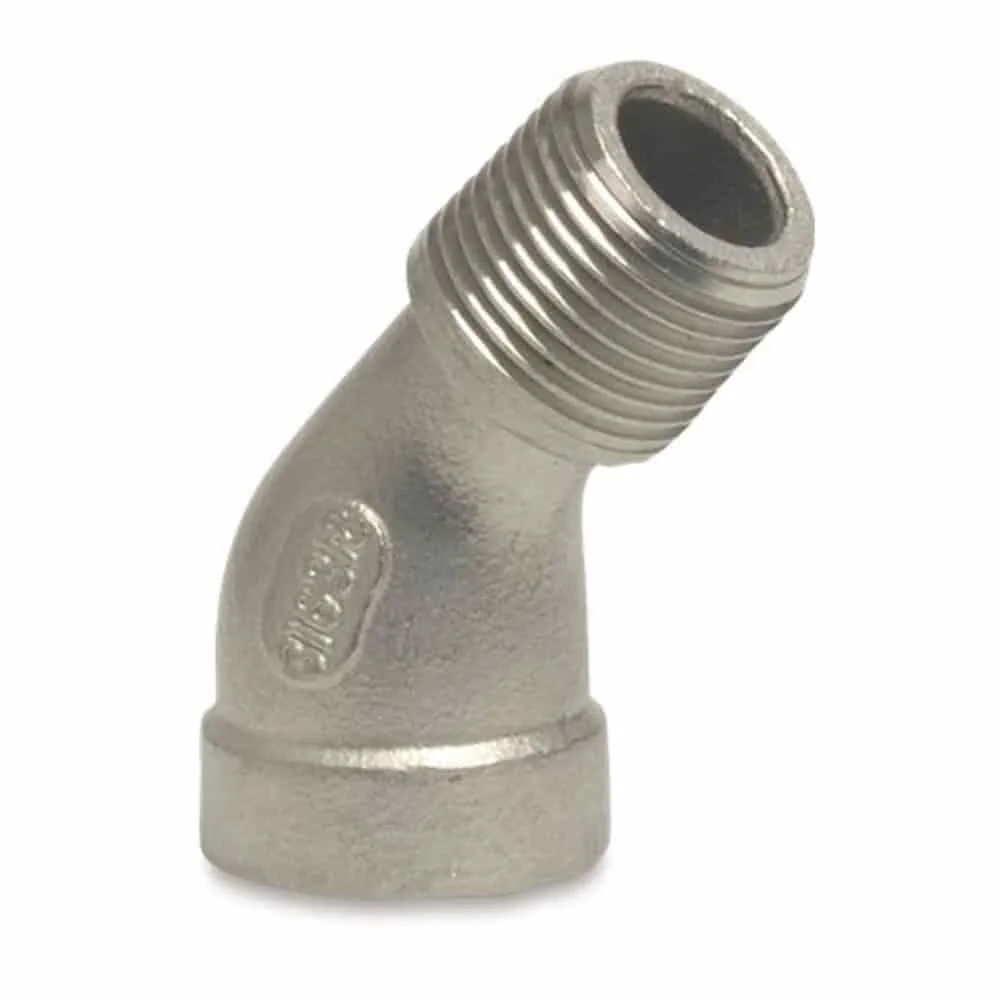 "2 Inch Stainless Steel 45 Degree Threaded Elbow Pipe Fitting image"