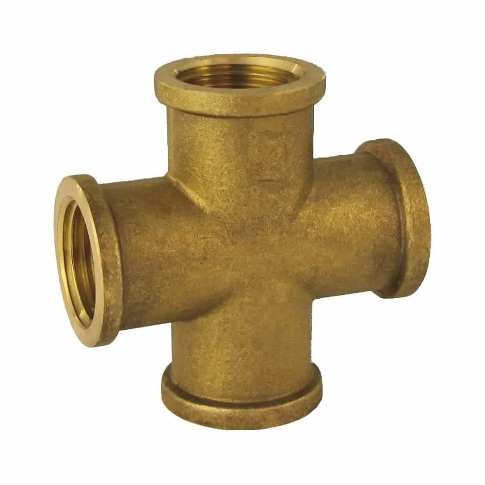Brass Cross Fitting 2 Inch, Threaded Plumbing Pipe Fitting