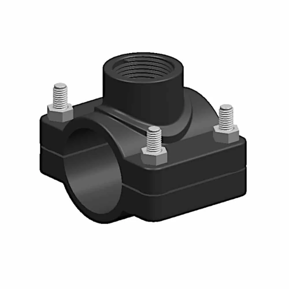 "63mm PP Saddle Clamp 1 1/4" Tap - Easy Water Line Connection image"