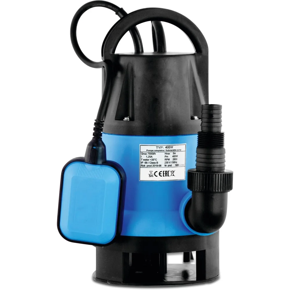 Submersible Pump, Well Pump, Submersible Pump 1" x 1 1/2" x 1" Hose Connector x Male Thread x Hose Connector, 2.5A, 230VAC, Blue, Type IP 750