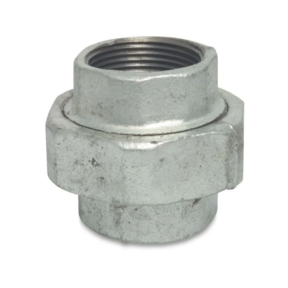 "Threaded Fitting Malleable Cast Iron Union Type Flat 1 1/2" F x 1 1/2" F image"