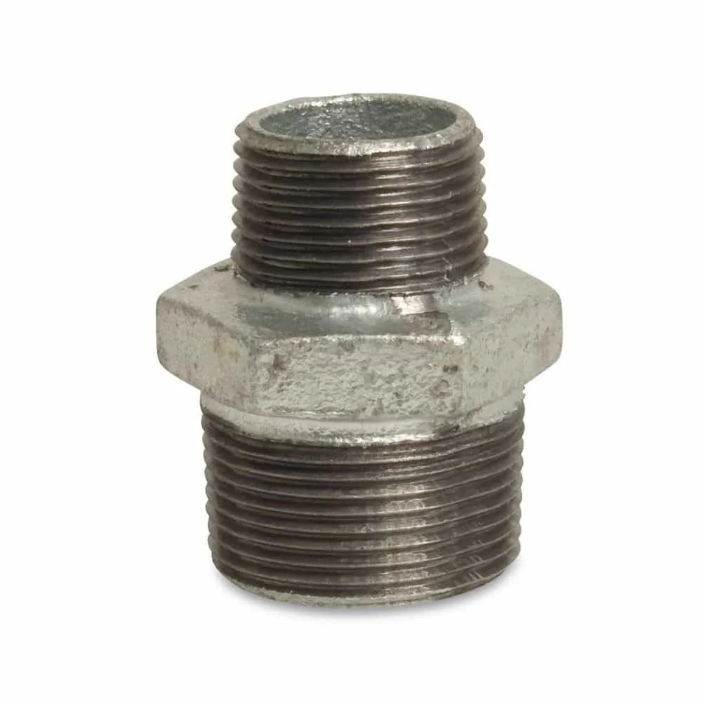 Reducing Nipple 1/2" x 1/4" Galvanized Malleable Iron Fitting