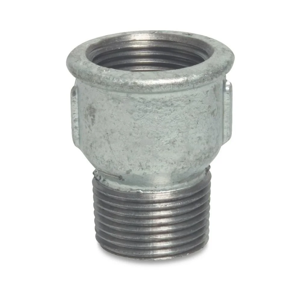 "1" Threaded Nipple Fitting - Malleable Iron Pipe Connector image"