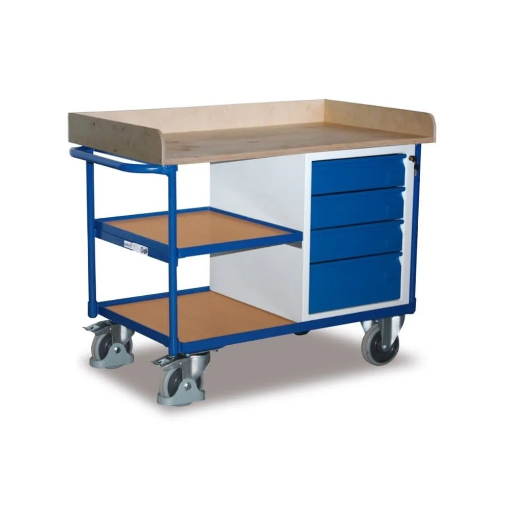 "Rolling Tool Chest with Drawers, Tool Cart with 4 Drawers and 3 Shelves image"