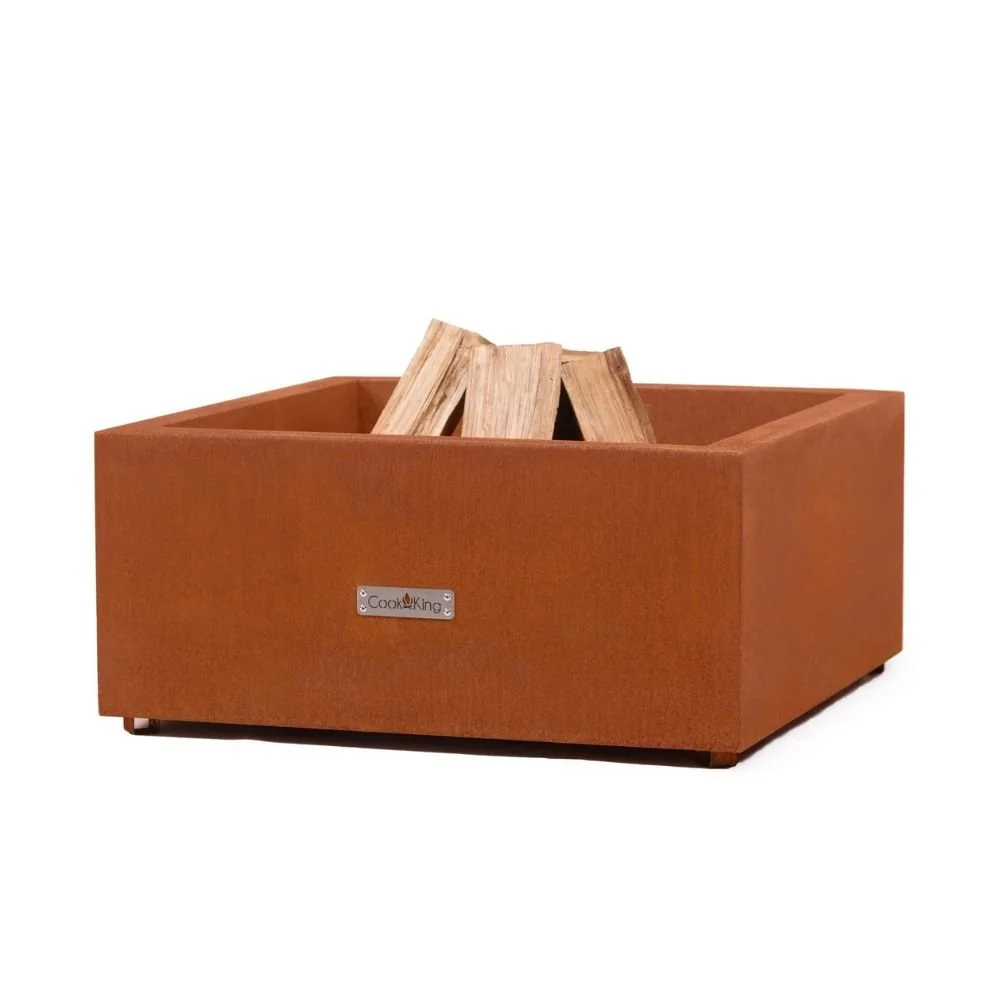 Corten Steel Fire Pit, 70cm Garden Fire Bowl