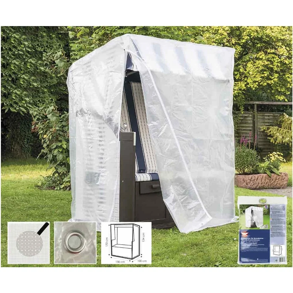 "Beach Chair Cover, Transparent, Weatherproof, 130x100x170/134cm image"