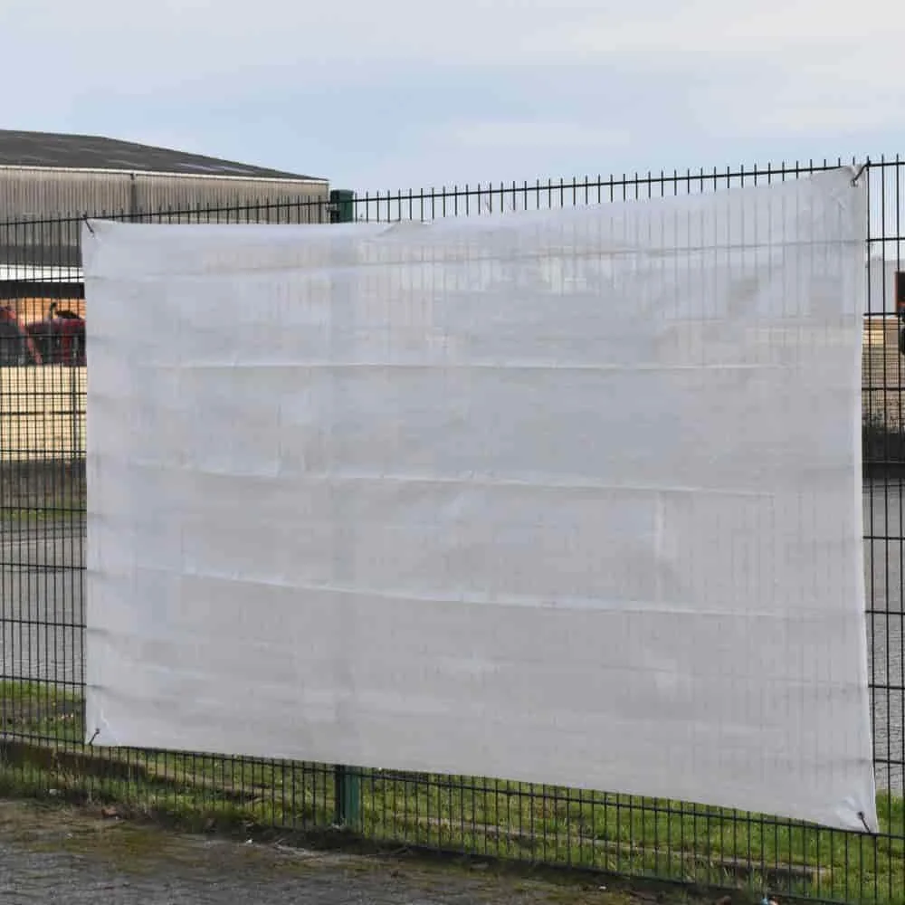 "White Construction Fence Screen - 1.80m x 3.45m - Privacy & Safety image"