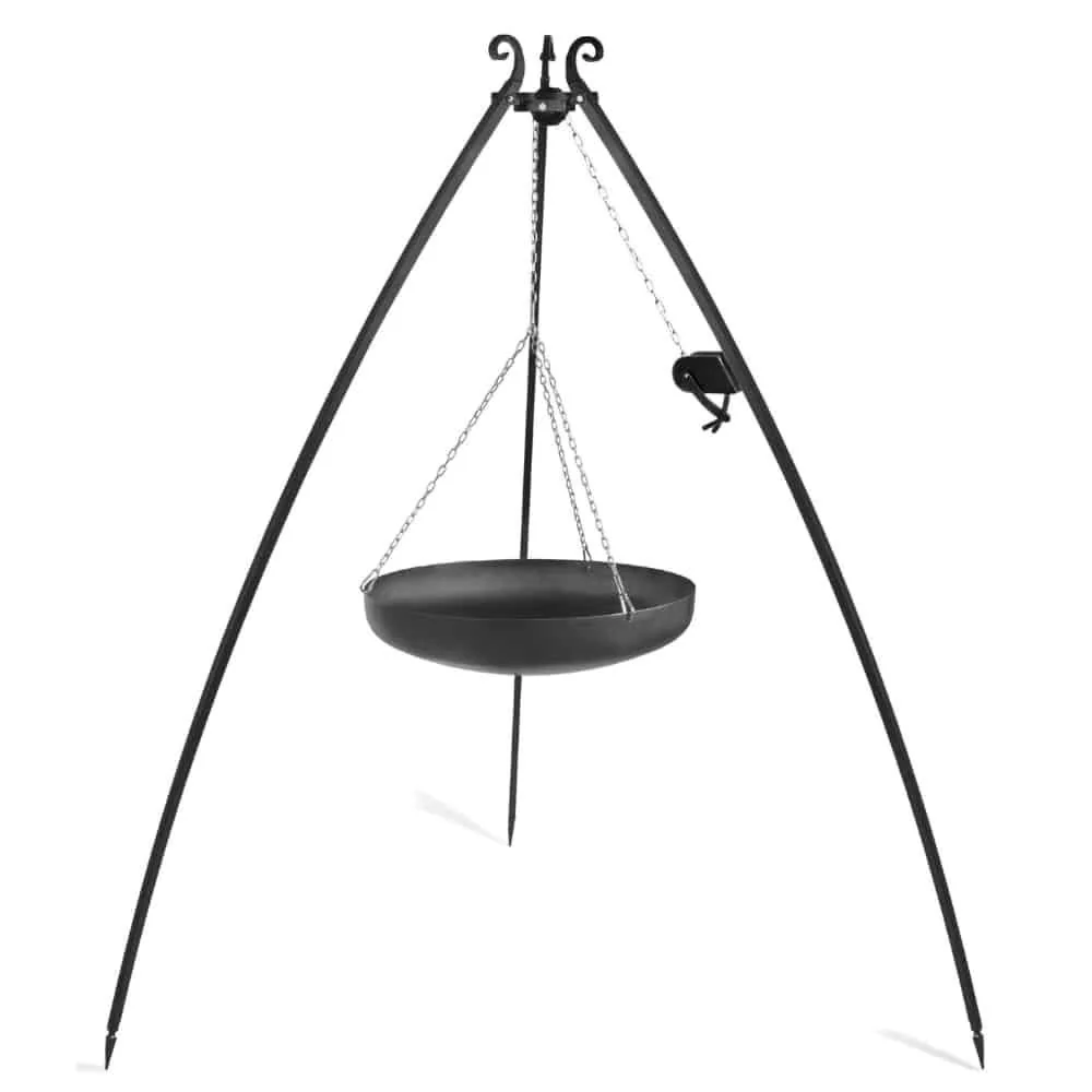"Outdoor Cooking Wok with Tripod Grill, 70cm Fire Wok image"