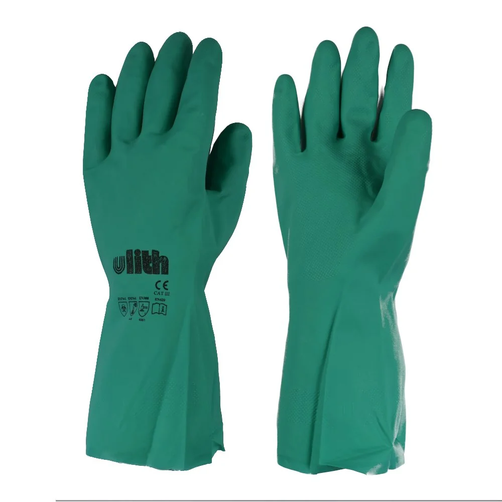 "Industrial Gloves Nitrile Rubber Size XL/10 Green image"