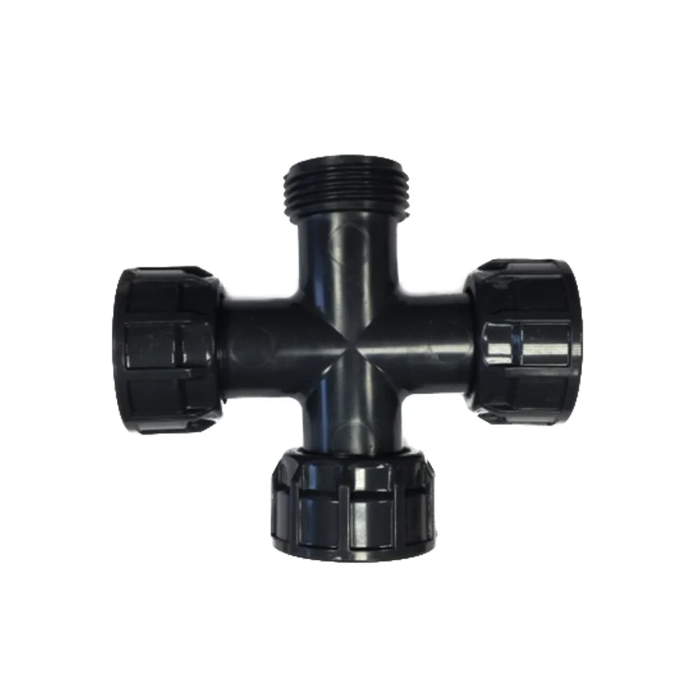 "1 Inch PVC Cross Fitting, Pipe Connector, Irrigation image"