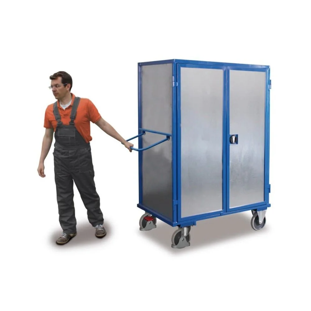 "Steel Shelf Cart with Doors, 500 kg Capacity image"