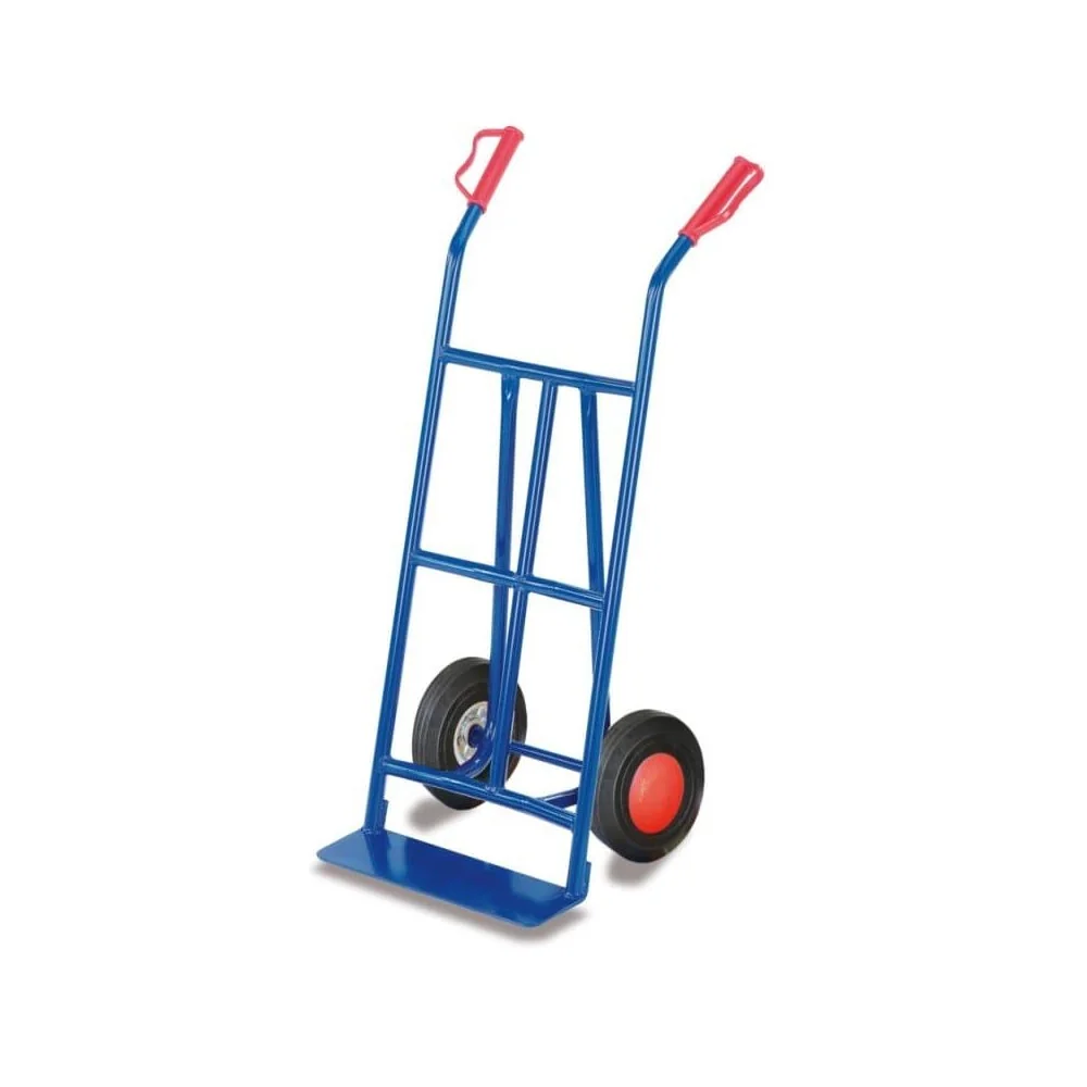 "Heavy Duty Steel Hand Truck - 250kg Capacity, Solid Rubber Tires image"
