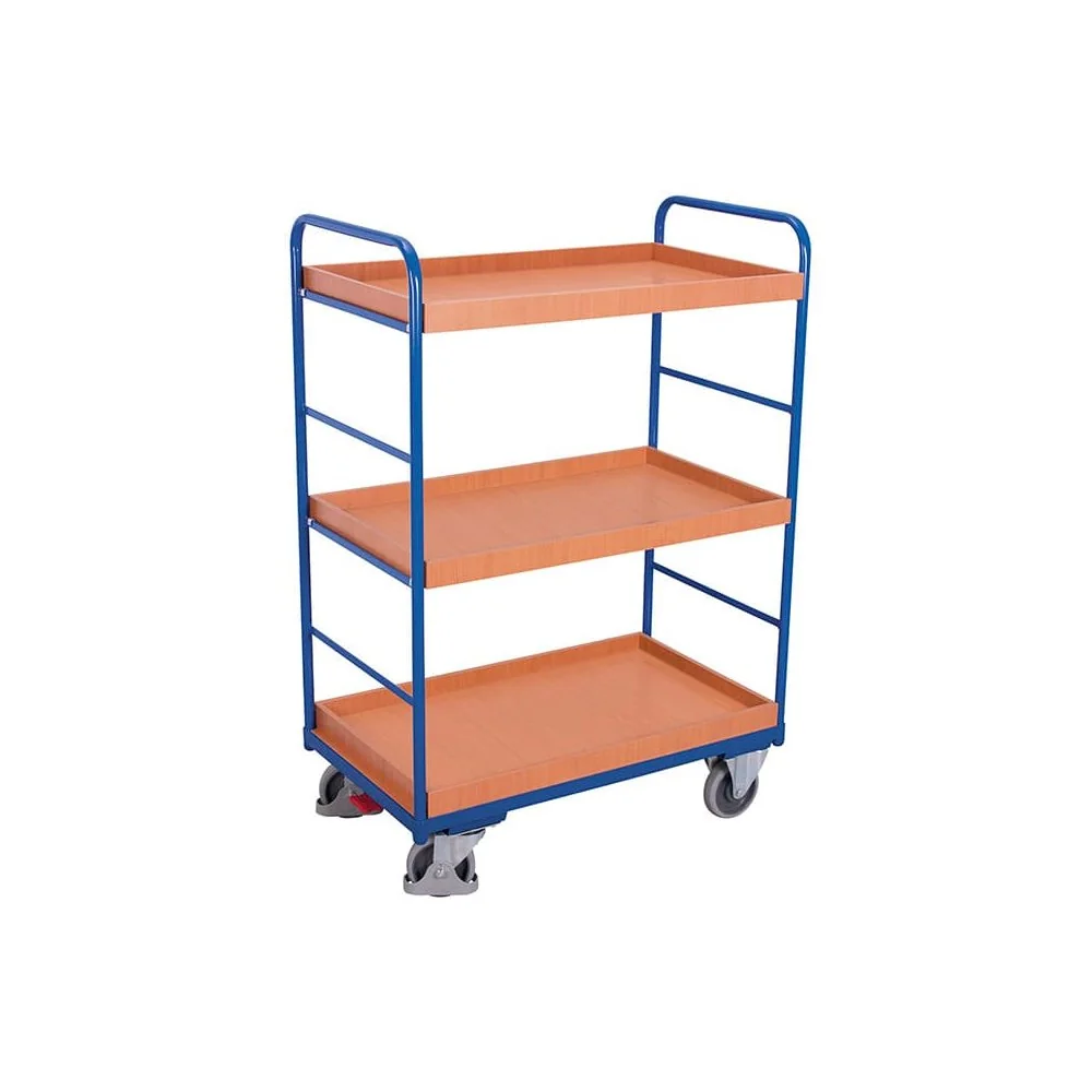 "High-tier trolley with 3 trays 250 kg load capacity Type L + EasySTOP image"
