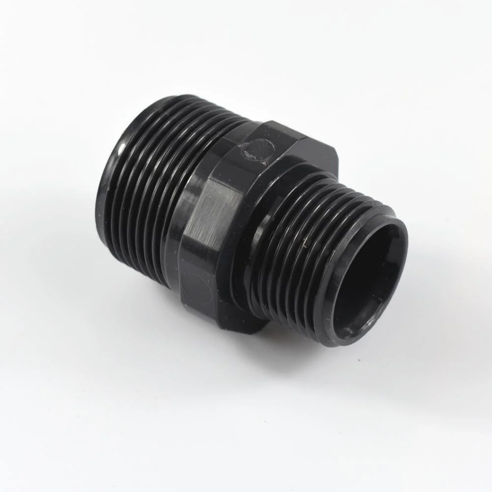 "PVC - U Double Nipple Reduced Male Thread 1" x 3/4" image"