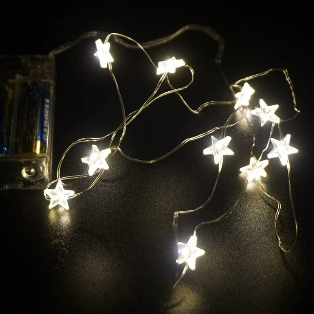 "LED Star String Lights, Warm White, Battery Operated - Indoor Fairy Lights image"