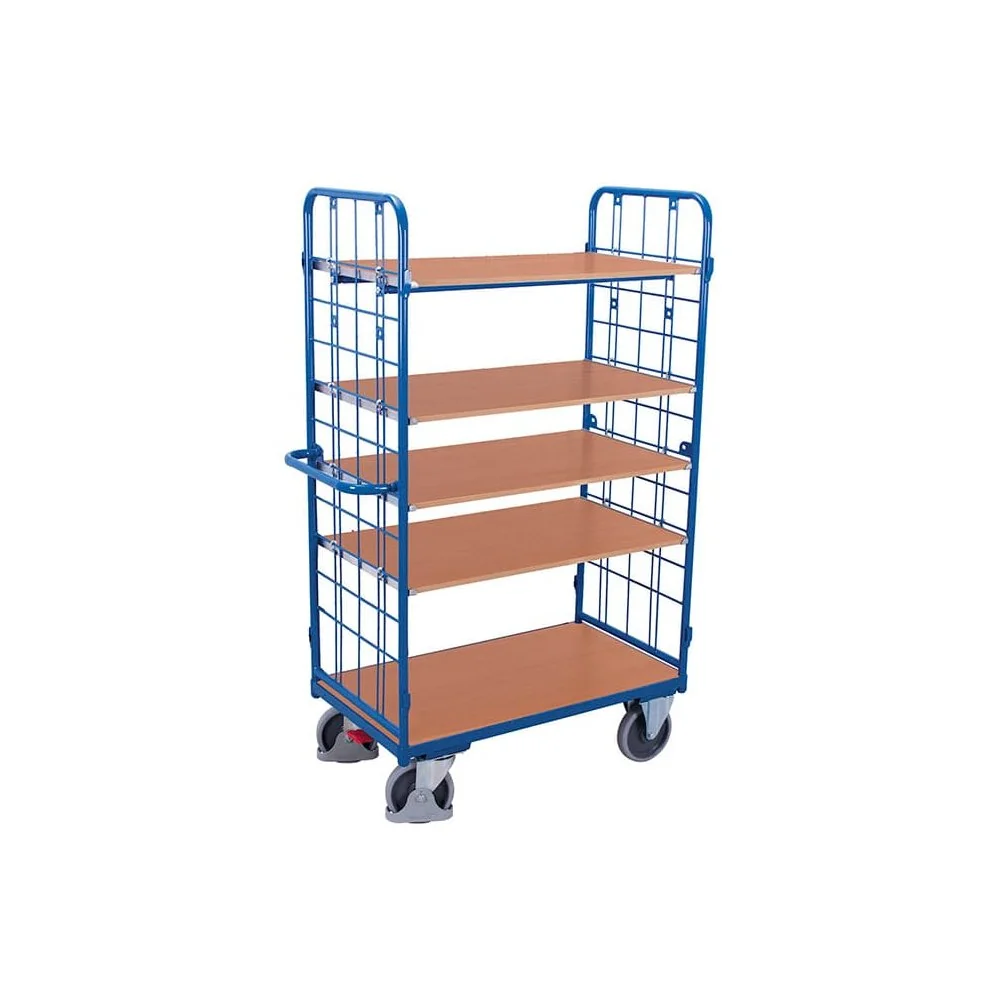 "Heavy Duty Package Cart - 500 kg Capacity, Shelf Cart with Mesh Sides image"