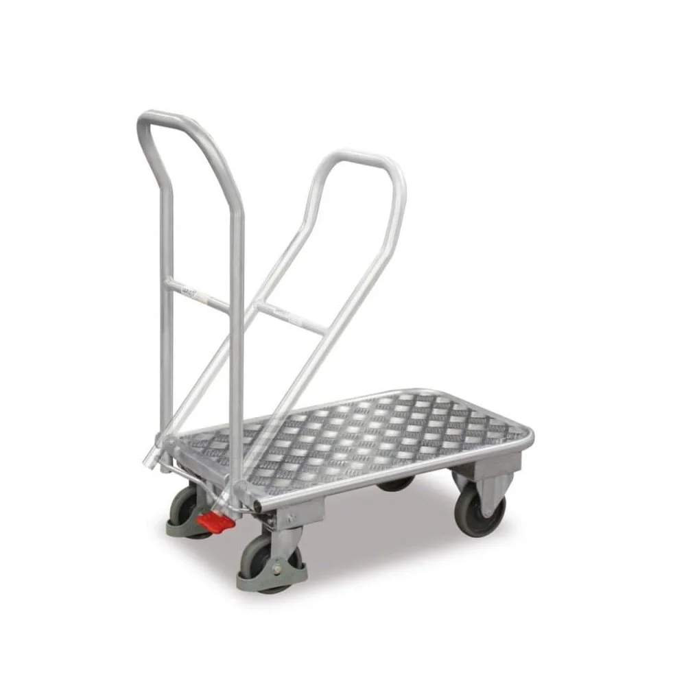 "Folding Aluminum Platform Trolley with EasySTOP, 150kg Capacity image"