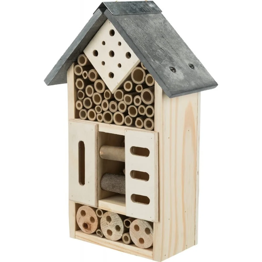 "Insect Hotel, Insect House Pine Wood Slate, 18x29x10cm image"