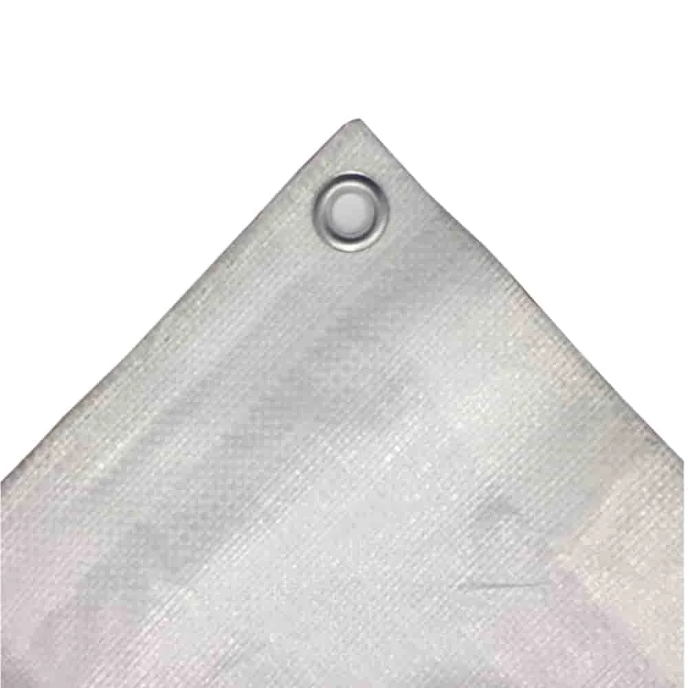 "8x10m Heavy Duty White Tarpaulin 180g/m² (80m²) - Waterproof and UV Resistant Tarp image"