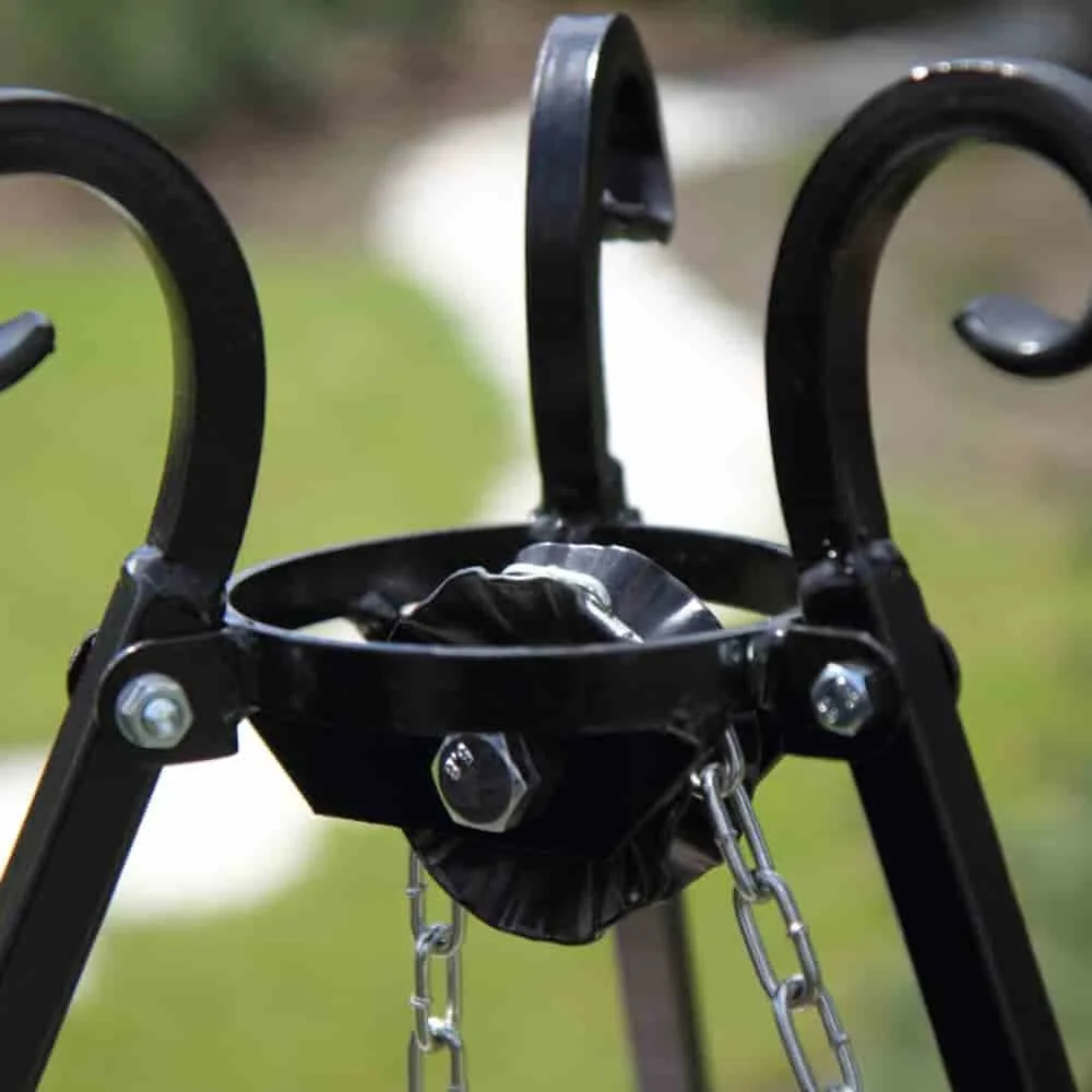 "Tripod Grill Set 180 cm, 60 cm with Stainless Steel Grate and Adjustable Crank image"