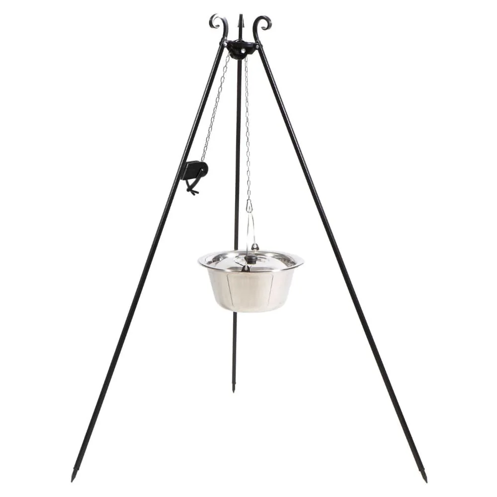 "Outdoor Cooking Tripod with 14L Stainless Steel Pot image"