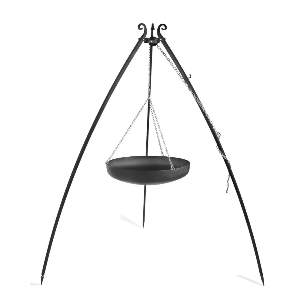 "Outdoor Wok with Tripod Stand, 70cm Steel Wok Cooking Station image"