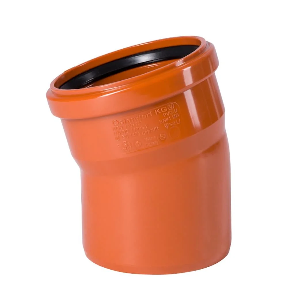 "Sewer Pipe, KGB Bogen DN/OD 250, 15 Grad, Drainage Pipe, PVC Pipe image"