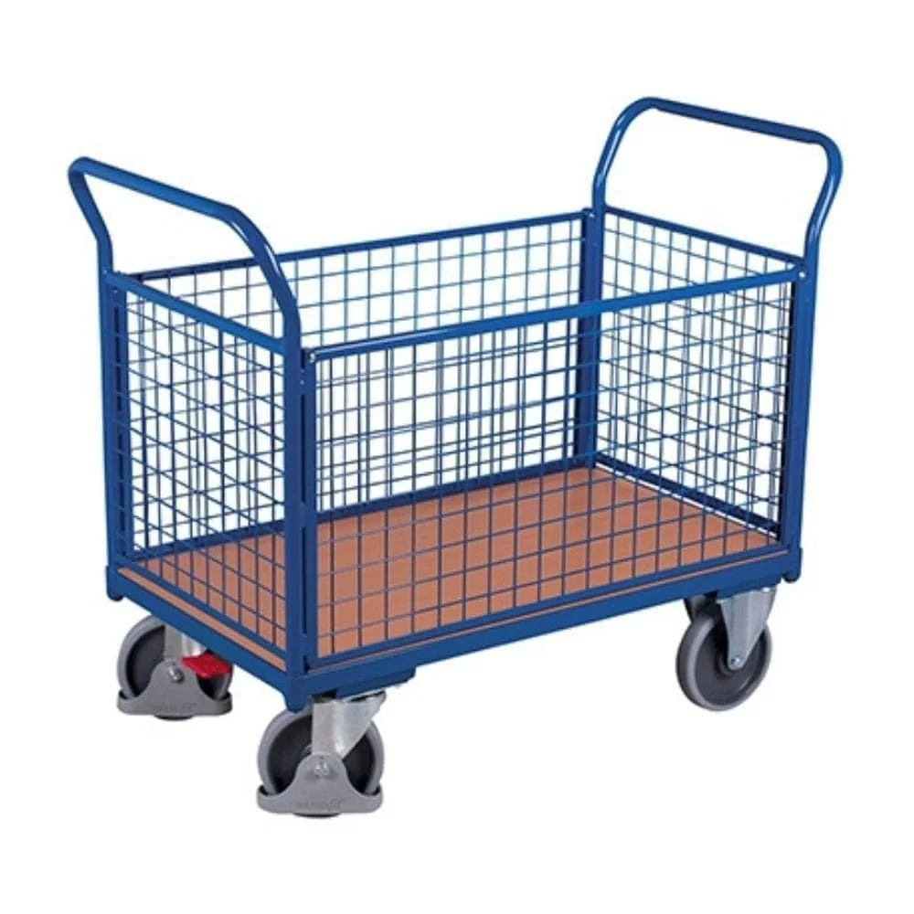 "Wire Mesh Trolley - 500 kg Capacity, EasySTOP - Heavy Duty Cart image"