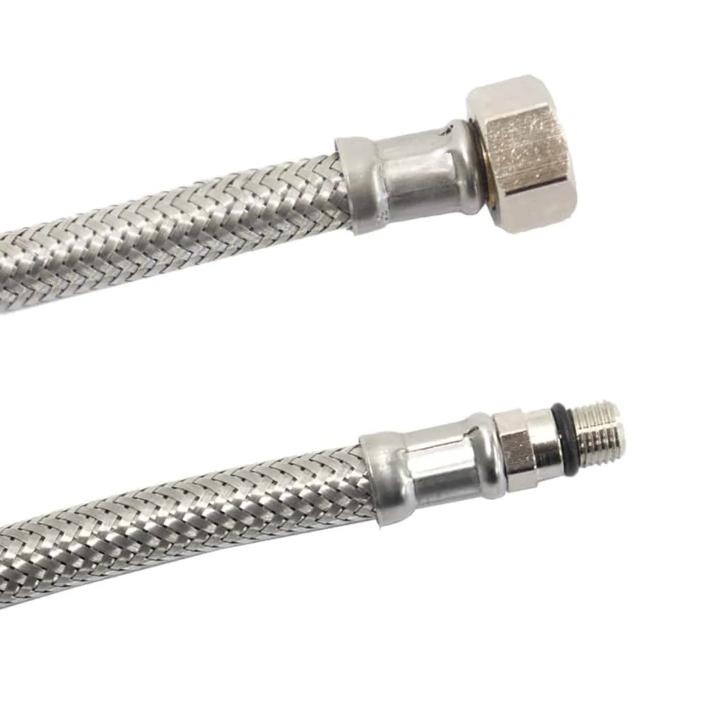 "Flexible Stainless Steel Braided Water Hose - DN8, 800mm image"